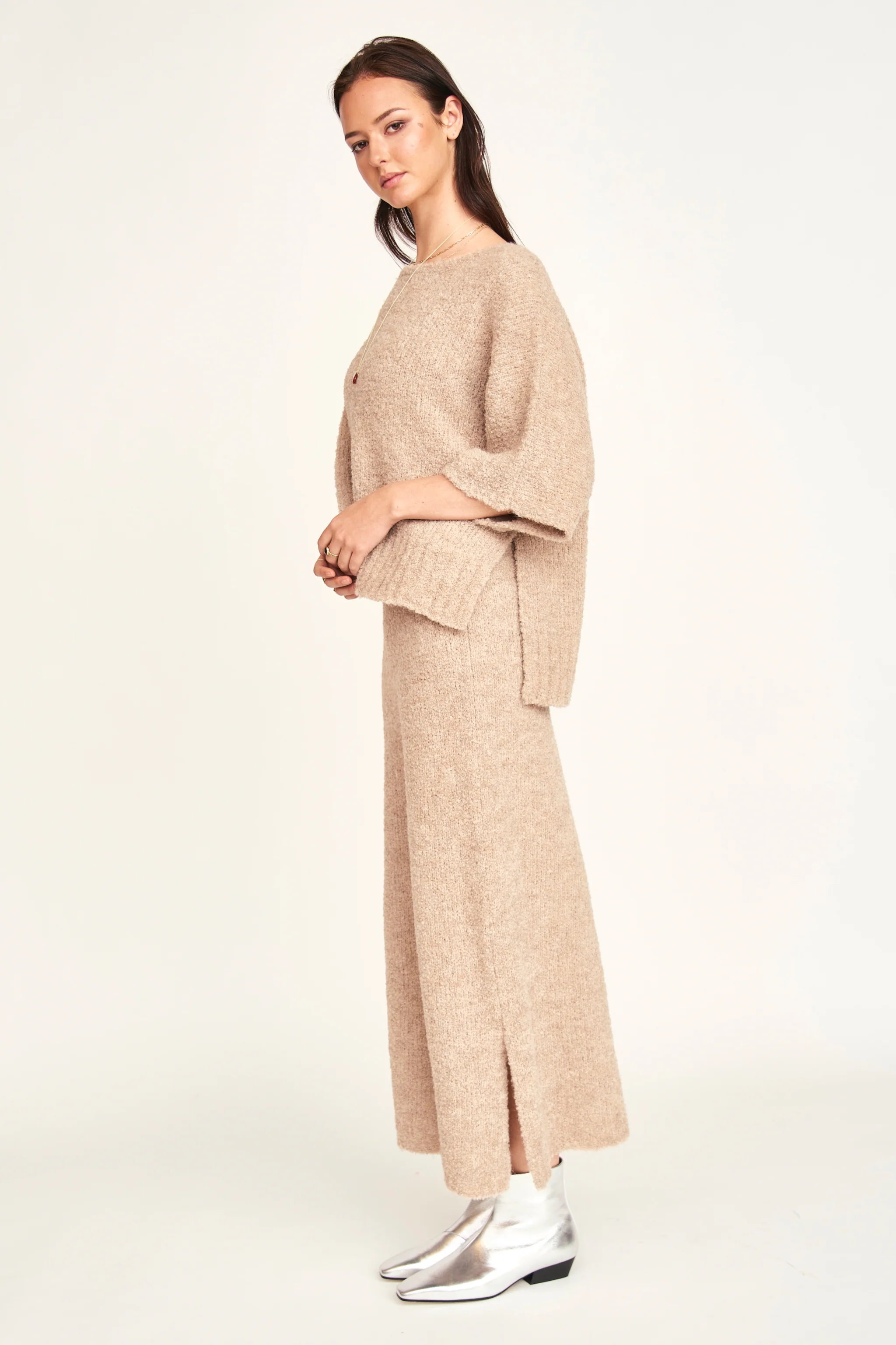 Estes Boucle Skirt in Graham Cracker