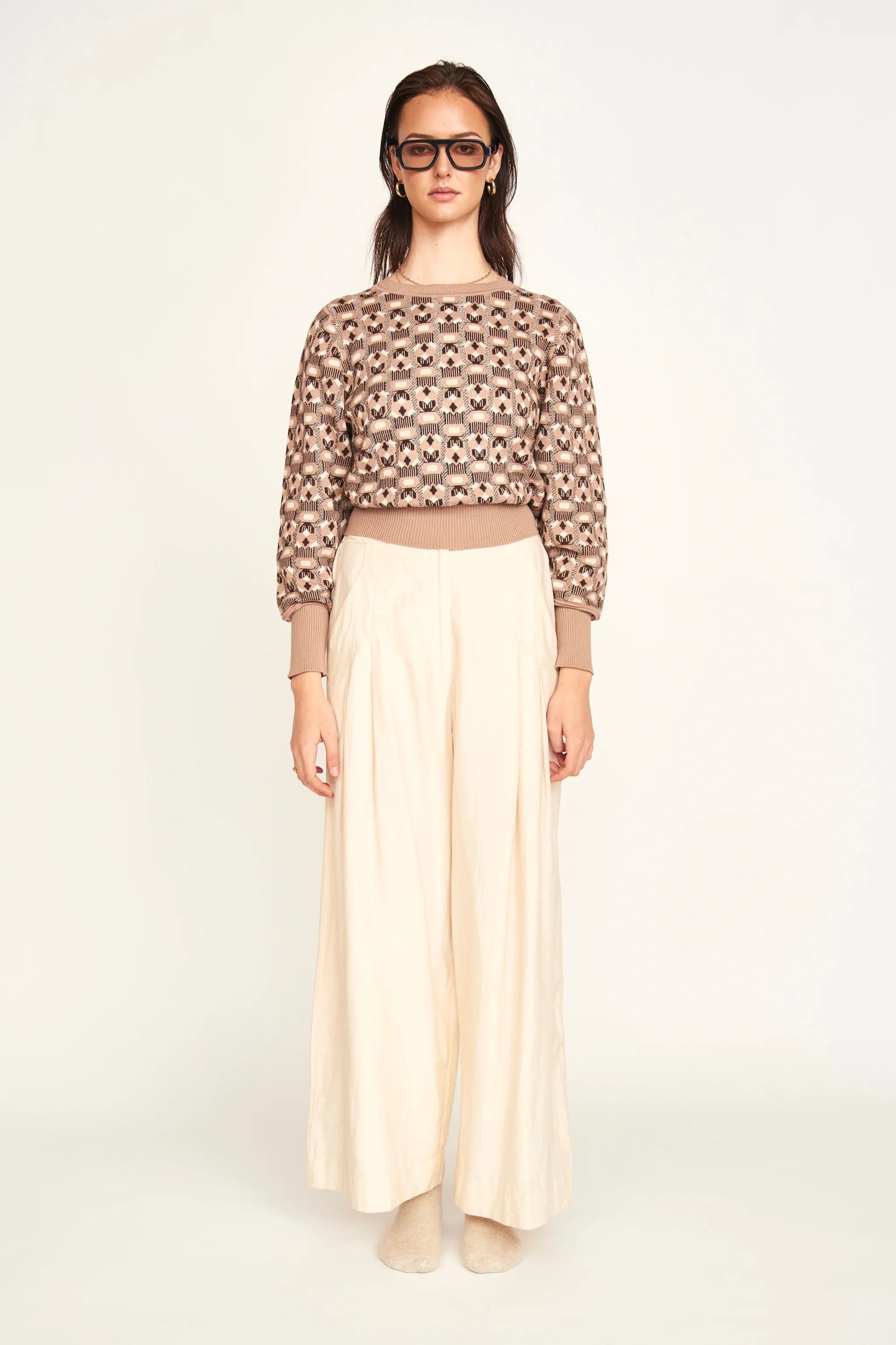 Bozeman Pullover in Milkweed Coeur Jacquard