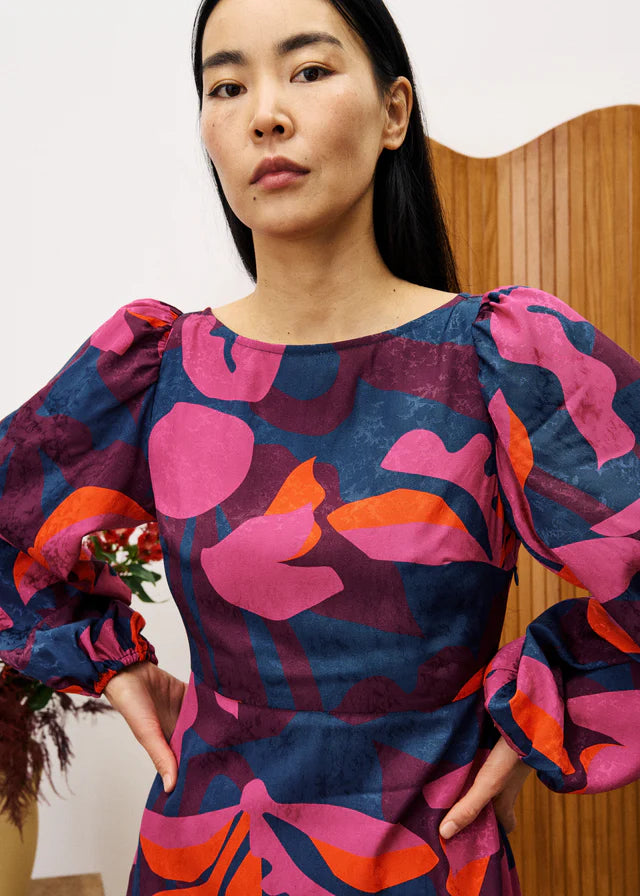 Stendhal Dress in Print Geo Flowers