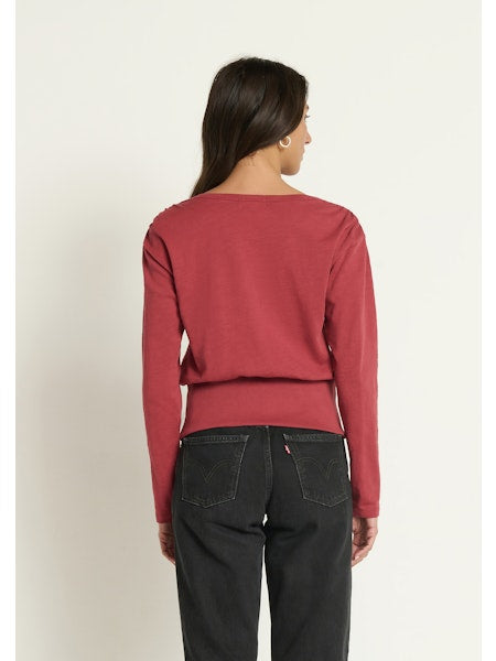 Colette Cardigan Top in Russet