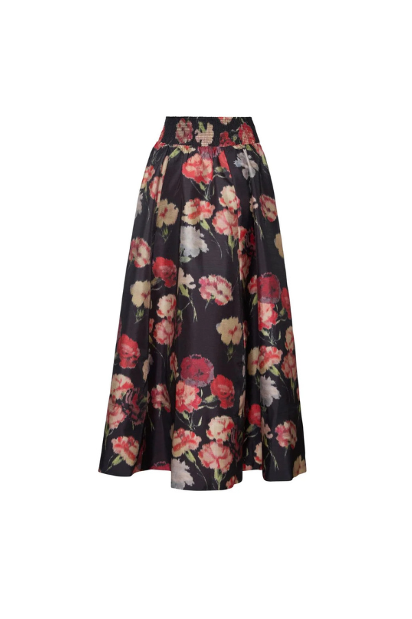 Taffeta Maxi Skirt in Poppy