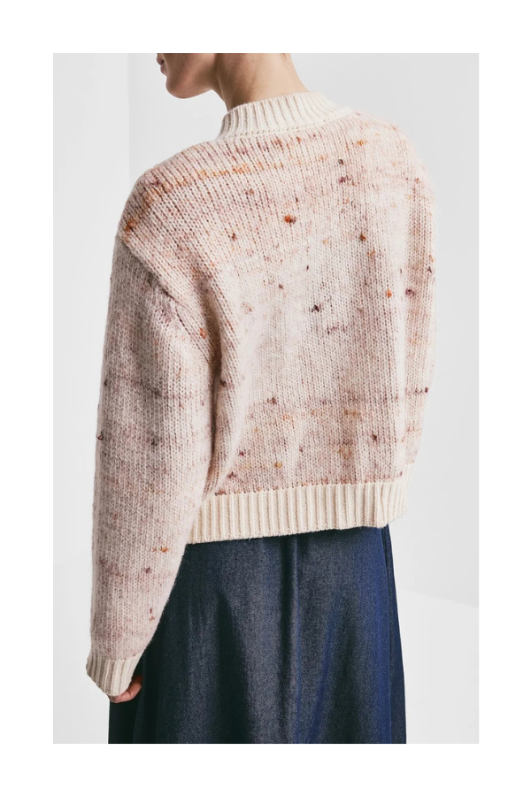 Melange Knit Jacket in Burgundy Melange