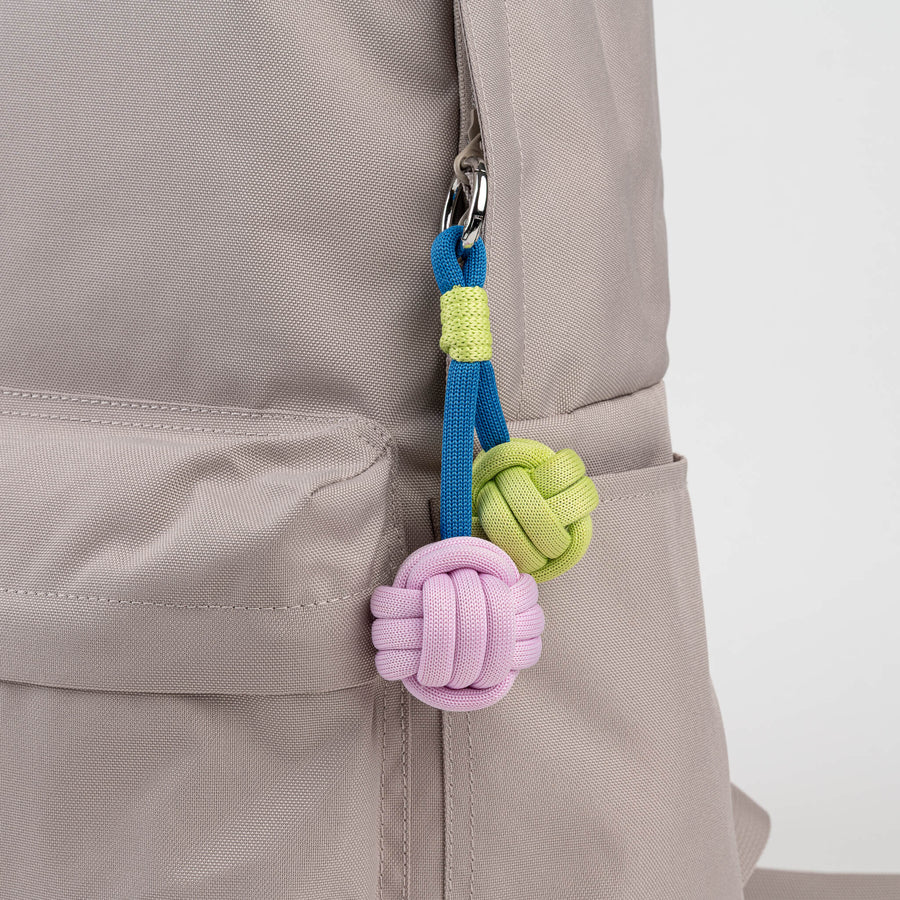 Double Puff Knot Keychain in Cobalt Lilace