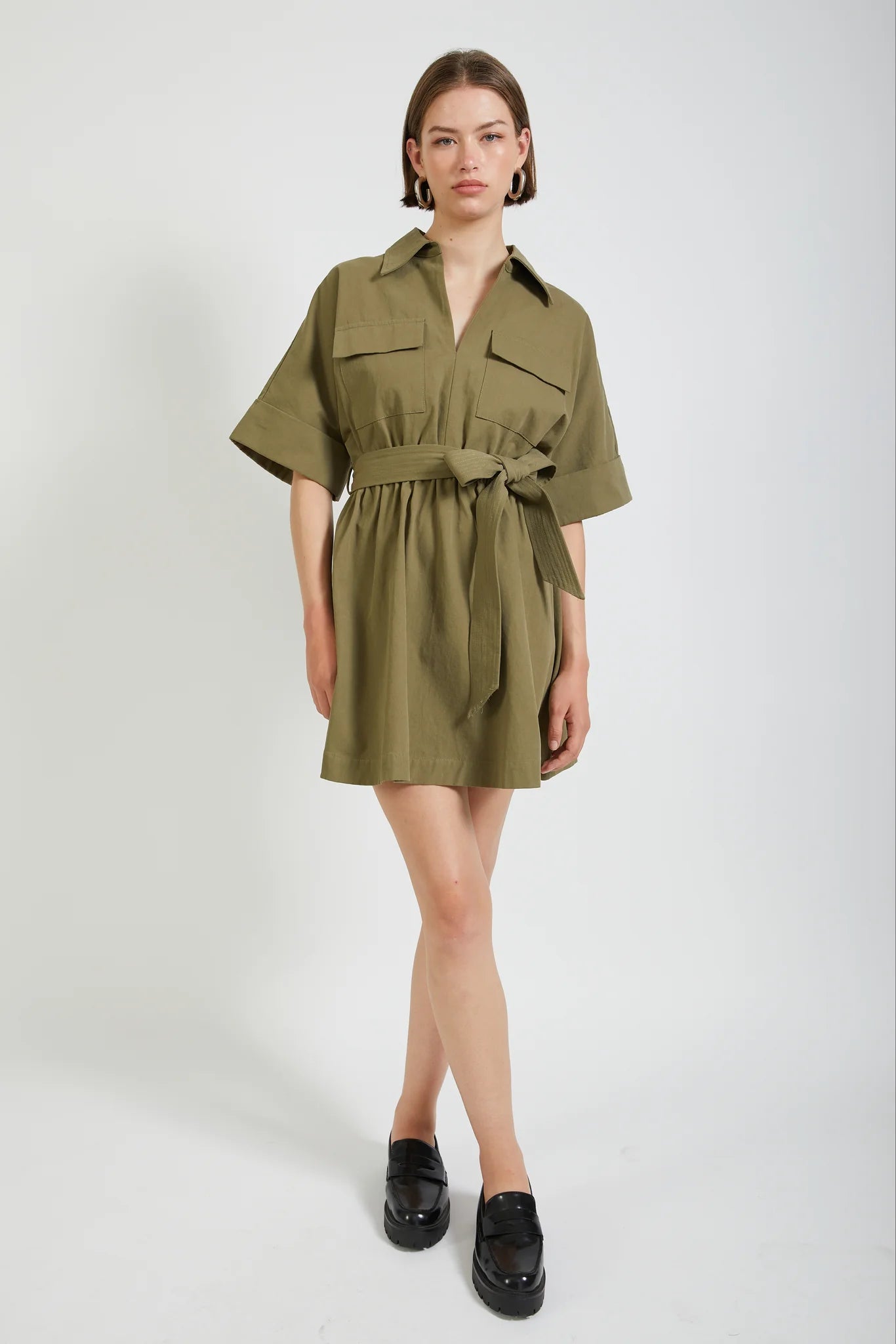 Essie Mini Dress in Olive