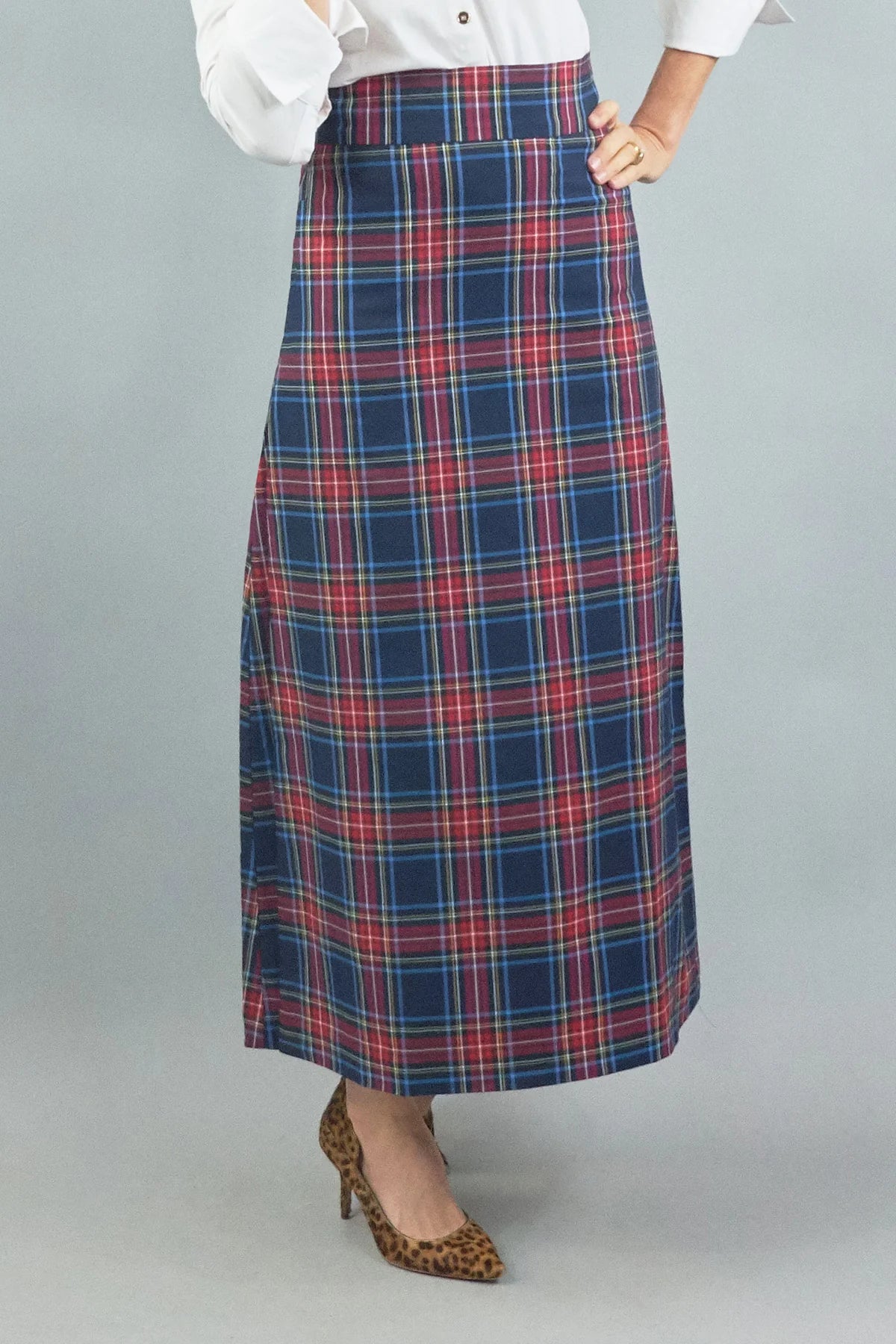 Sanibel Skirt in Navy Plaid