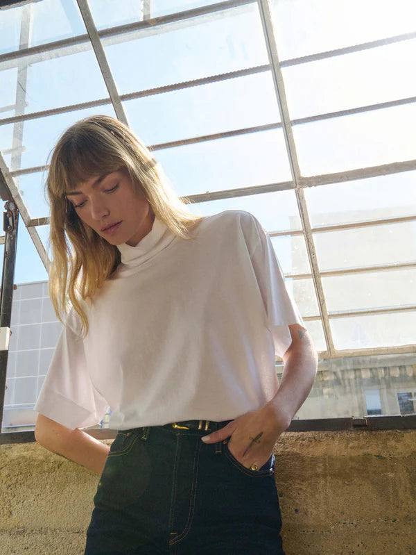 Fable Turtleneck Tee in White