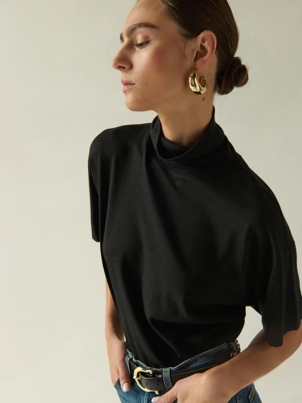 Fable Turtleneck Tee in Black