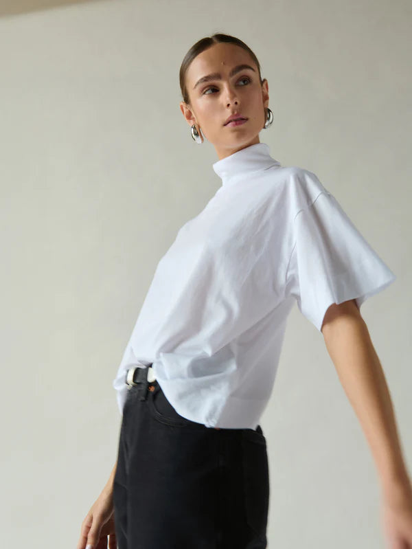 Fable Turtleneck Tee in White