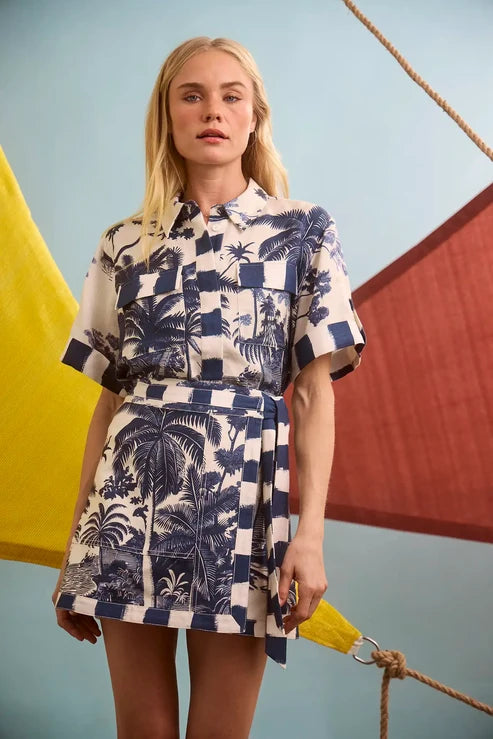 Hawkins Top in Bermuda Toile