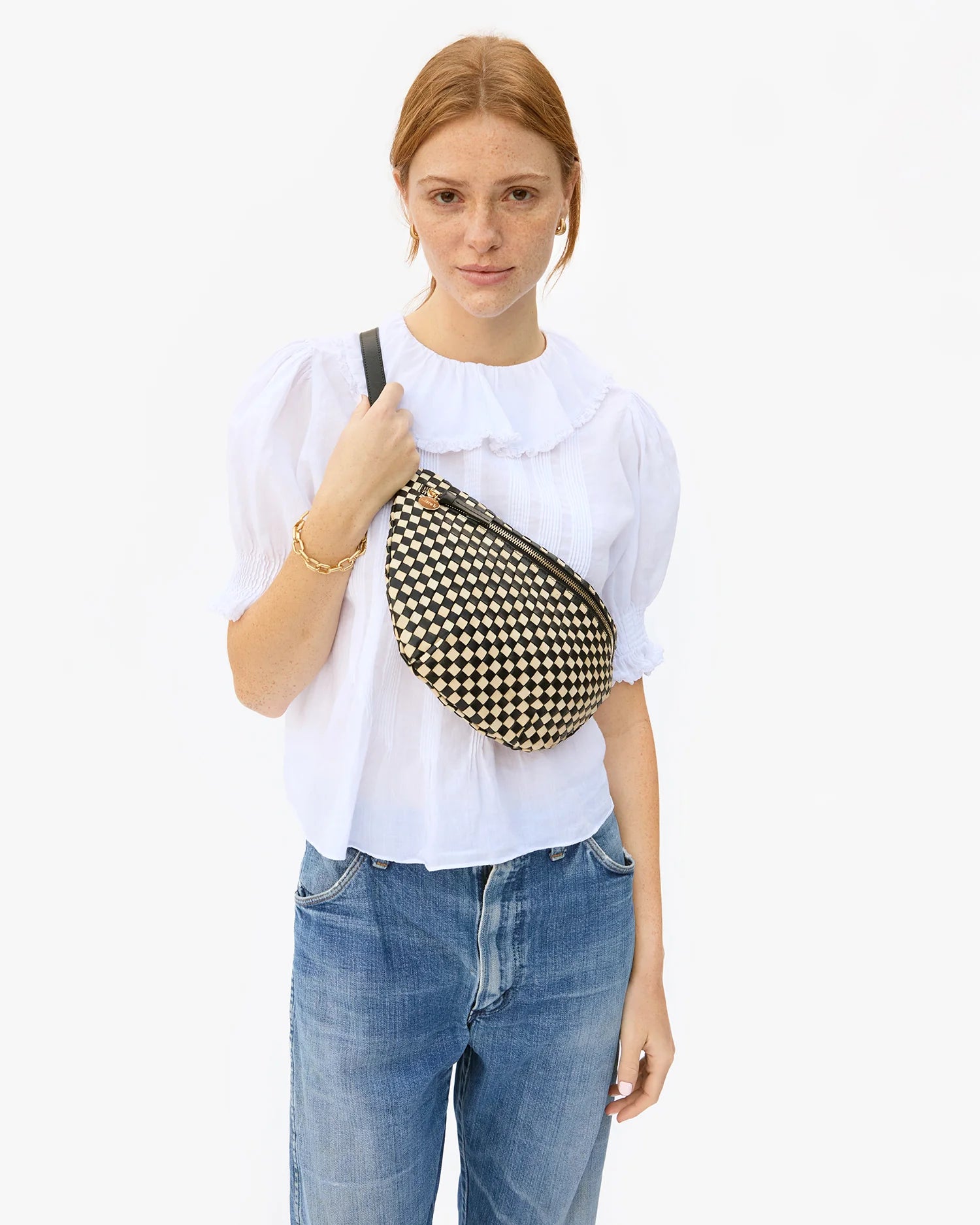 Grande Fanny in Black & Cream Woven Checker