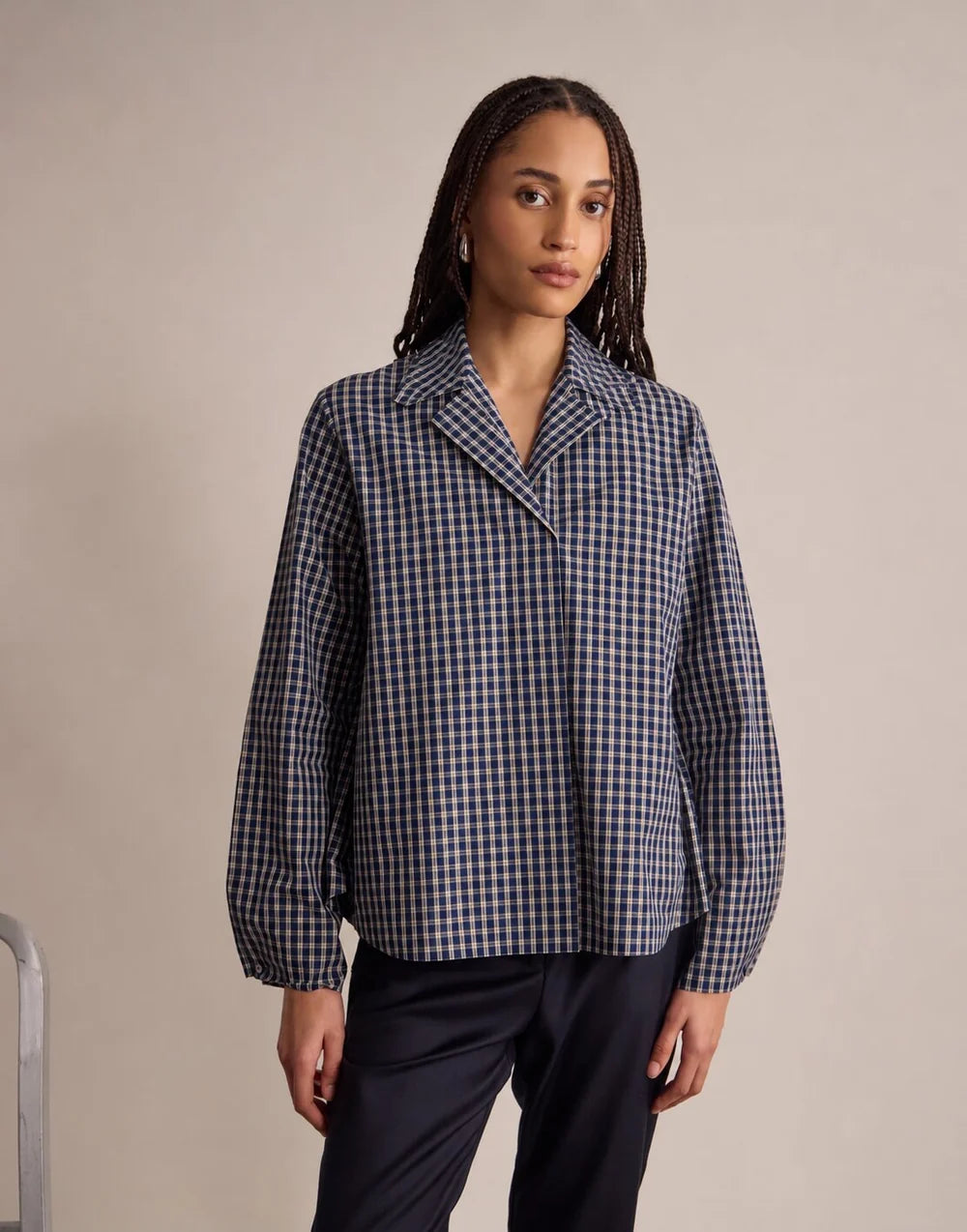 Noa Top in Blue Ecru