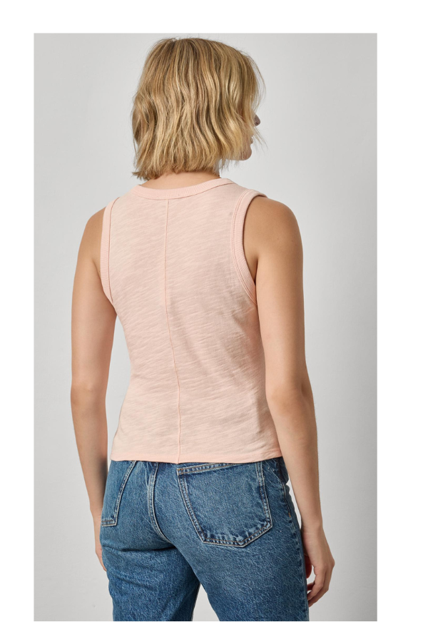 Vintage Side Pleat Tank in Bellini