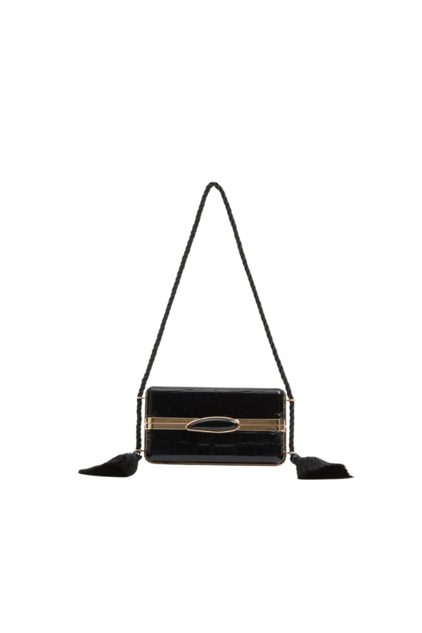 Roma Shoulder Bag in Black Gold