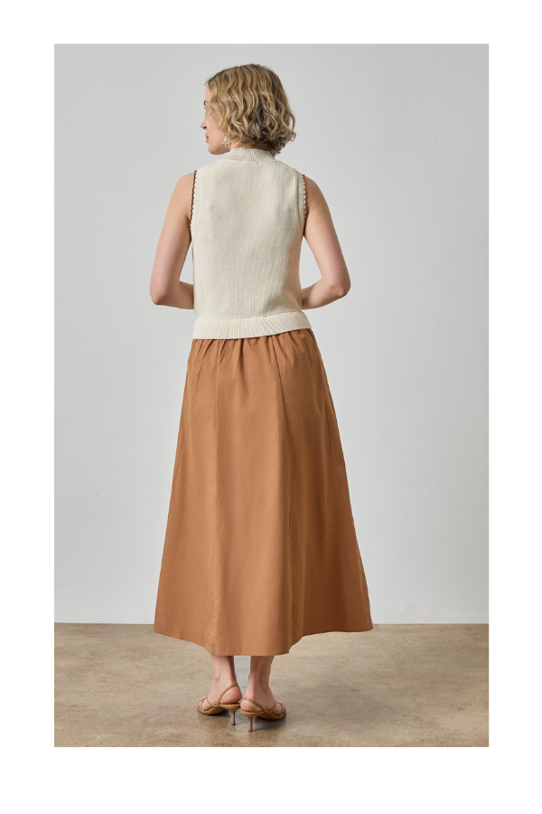 Mixed Media Mock Neck Dress in Rope