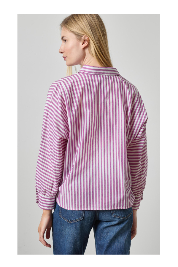 Dolman Sleeve Button Down Shirt in Snapdragon