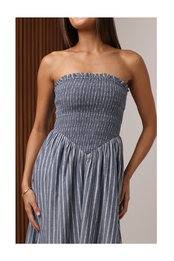 Bella Dress in Shoreline Stripe