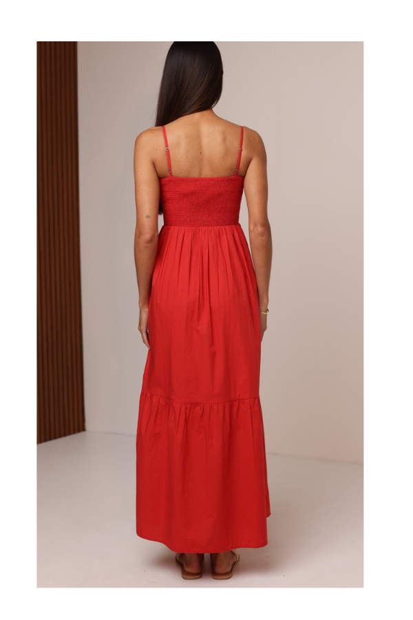 Sabrina Maxi Dress in Cherry