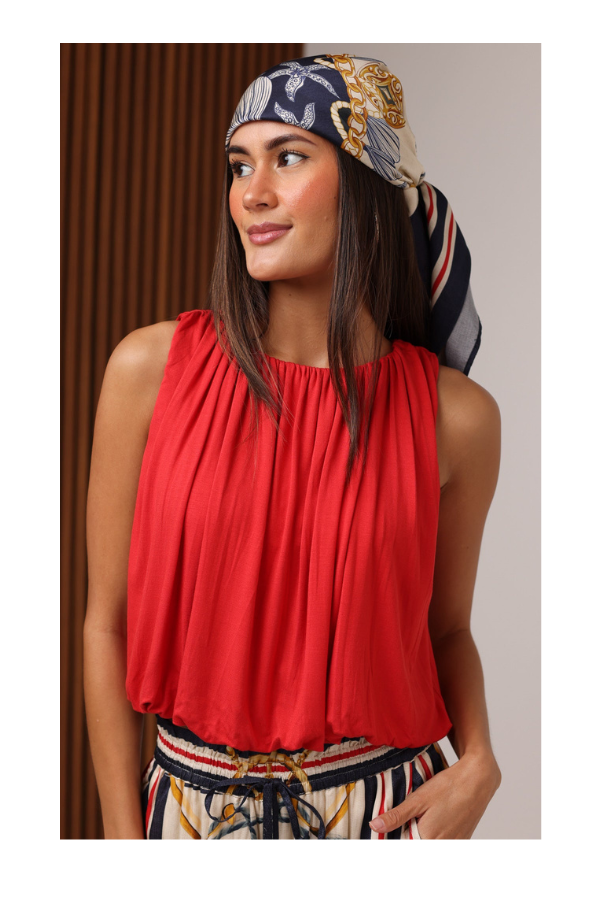 Scarf Top in Nautical