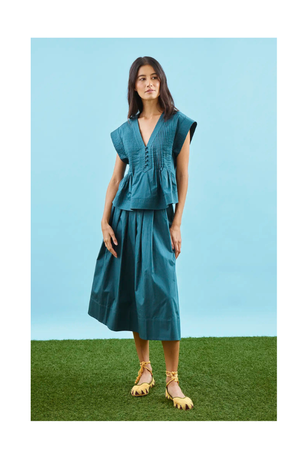 Lola Top in Petrol Green