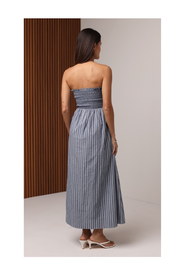 Bella Dress in Shoreline Stripe