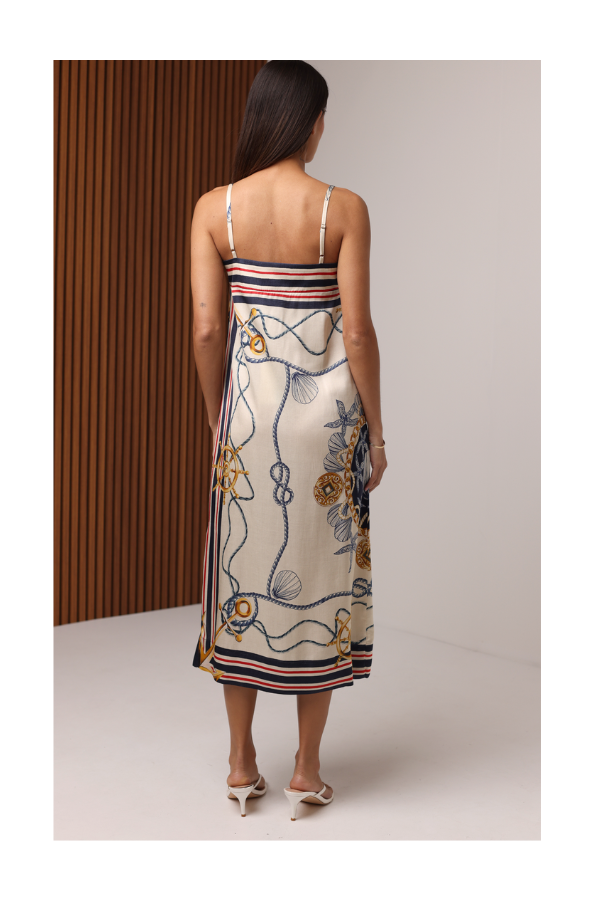 Trina Midi Dress in Nautical