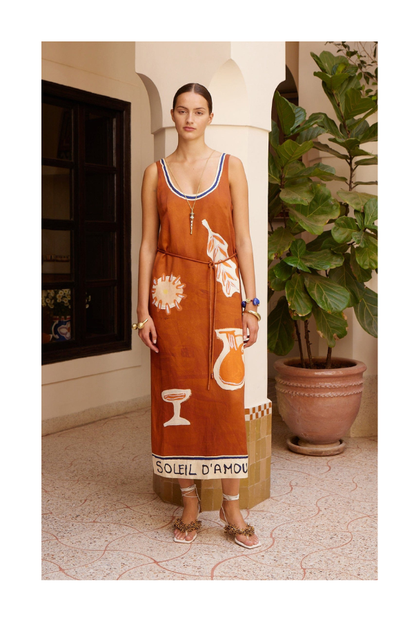 Soleil D'Amour Silk Midi Dress