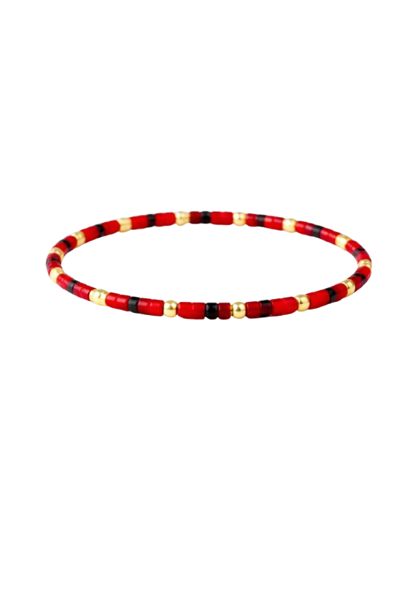 Endless Summer Rich Red Beaded Bracelet