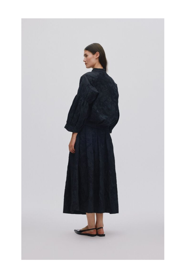 Clipped Jacquard Full Skirt in Bisharo