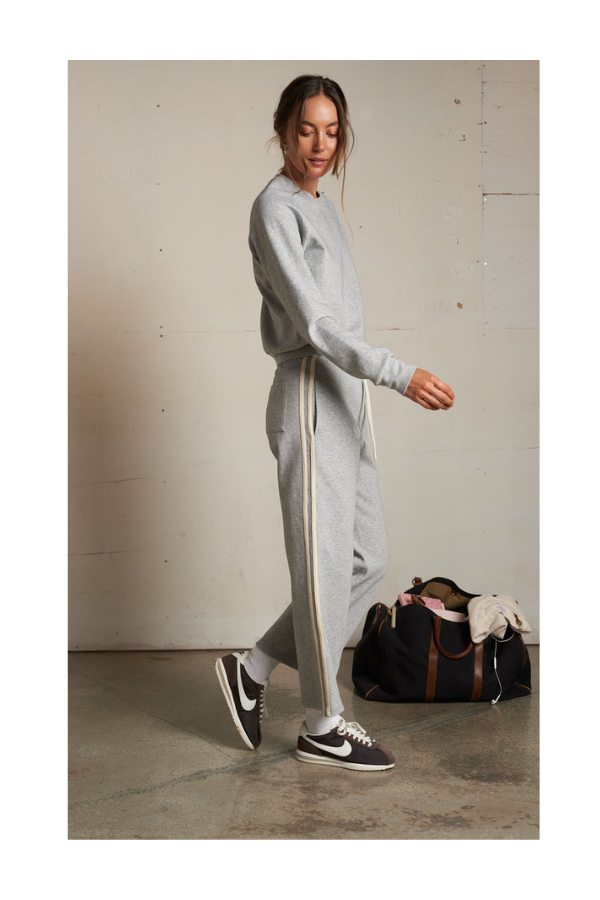 Claud Travel Track Pant in Heather Grey