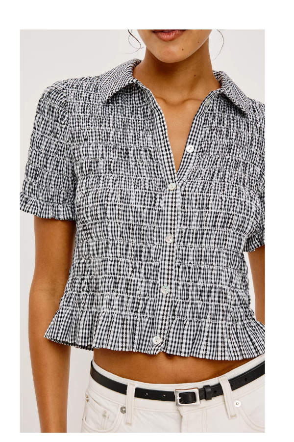 Alton Top in Black Gingham