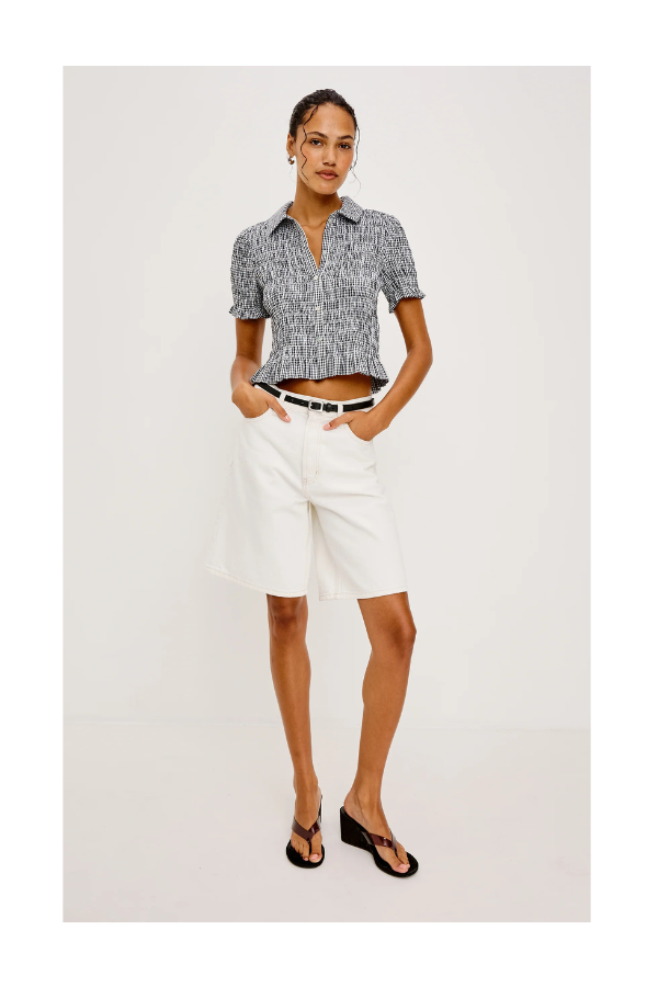 Alton Top in Black Gingham