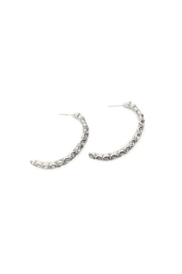 Poppy Row Hoop Earrings in Sterling Silver