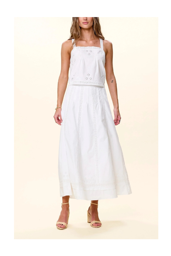 Aylin Midi Skirt in Ivory