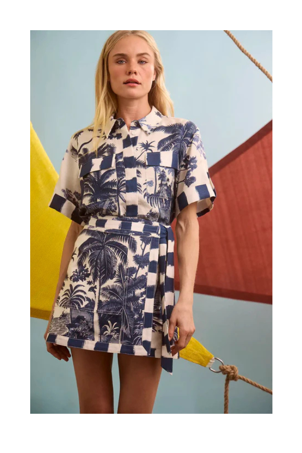 Bay Skirt in Bermuda Toile