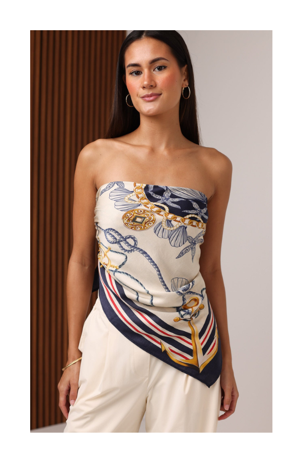 Scarf Top in Nautical