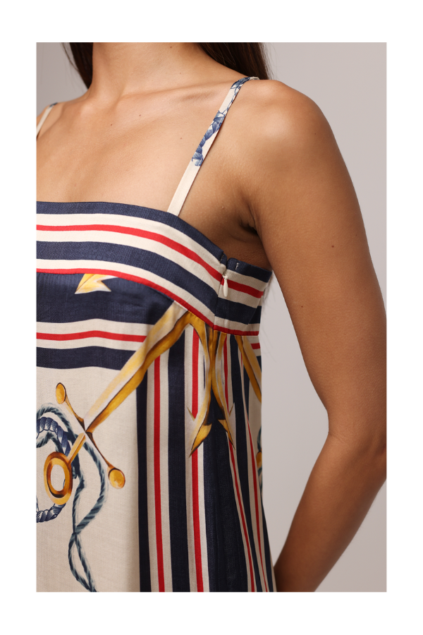 Trina Midi Dress in Nautical