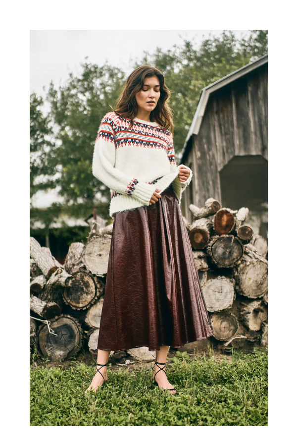 Atlyn Skirt in Oxblood