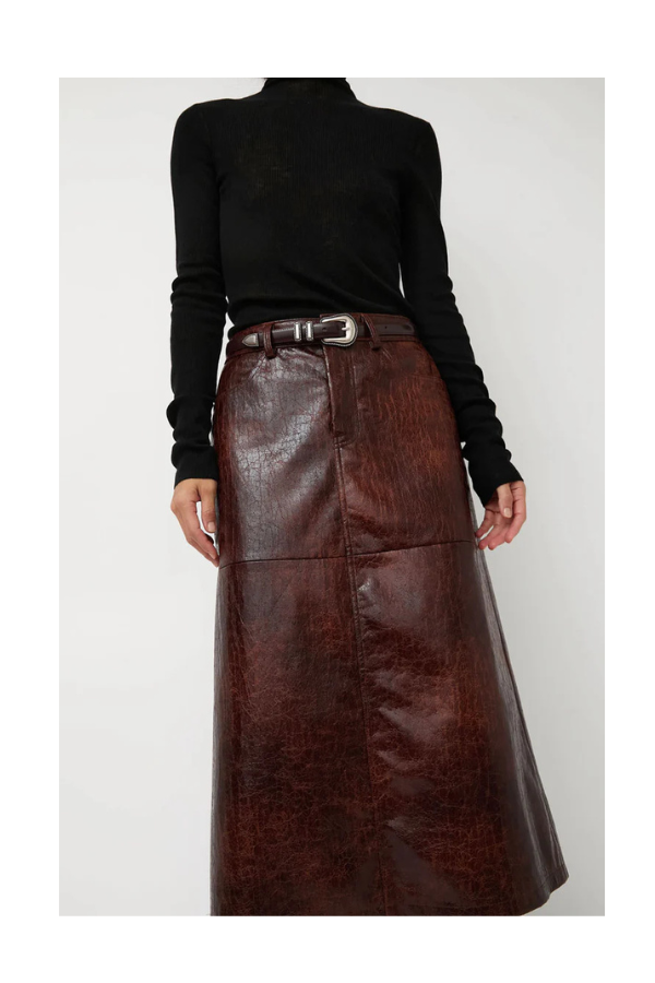 Aimee Skirt in Brown Crackle