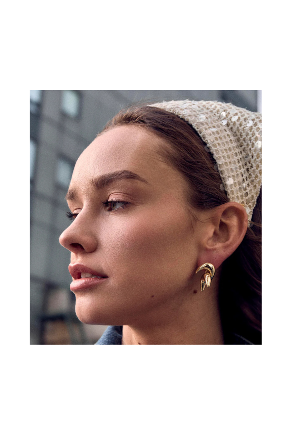 GOLD ZAHA DROP EARRINGS