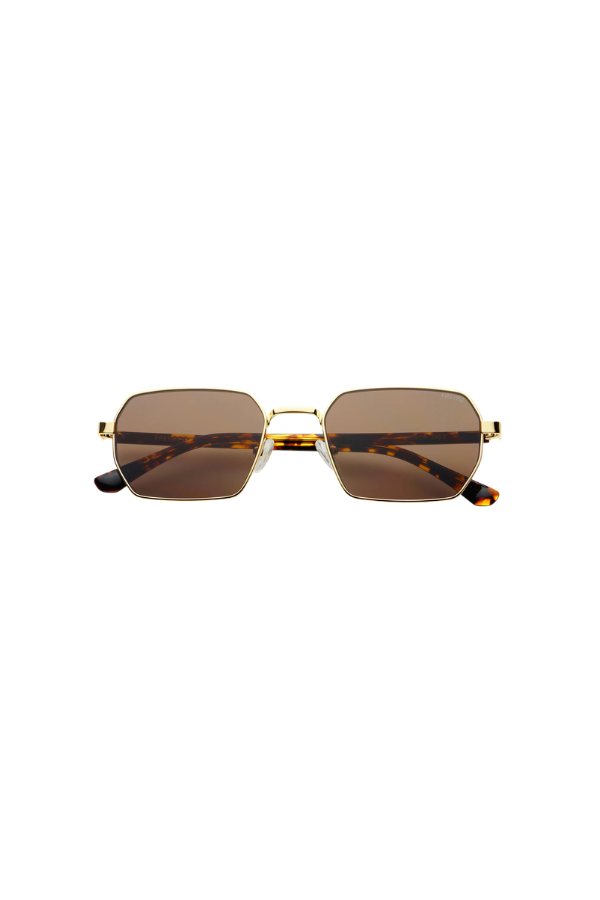 Superior Unisex Sunglasses: Gold / Brown