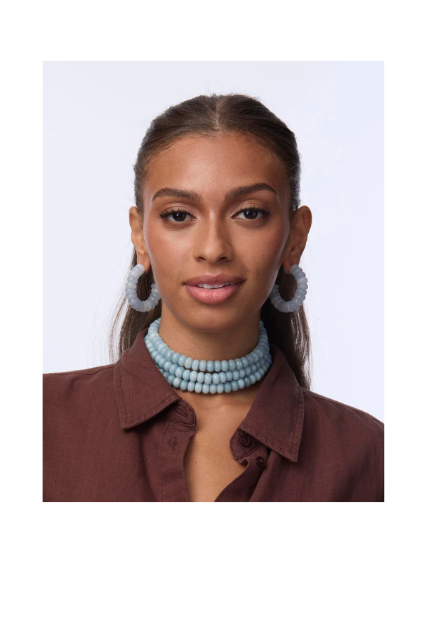 BLUE AVENTURINE HOOP EARRINGS