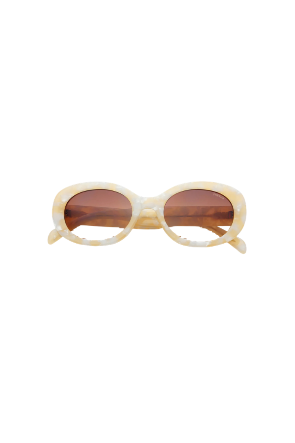 Aria Acetate Womens Oval Sunglasses  : Light Pearl