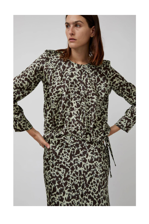 Ana Top in Mint Ink Blot