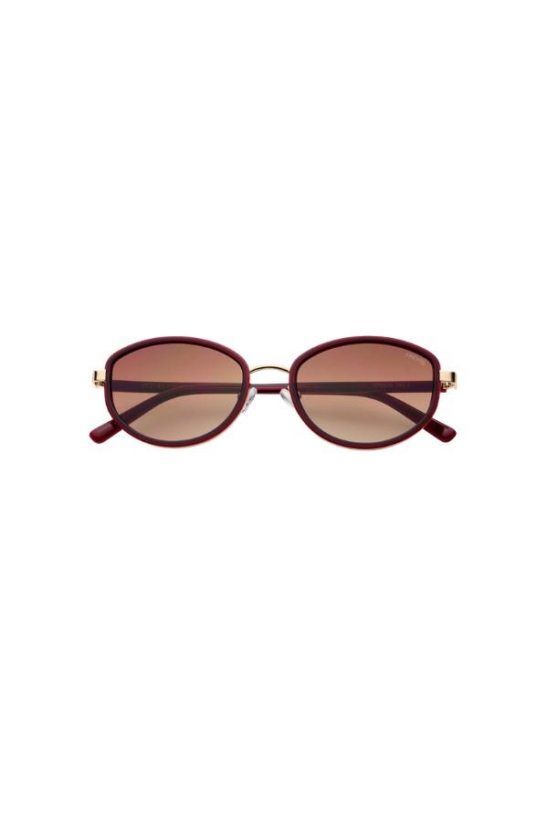 Jordan Acetate Oval Sunglasses: Burgundy