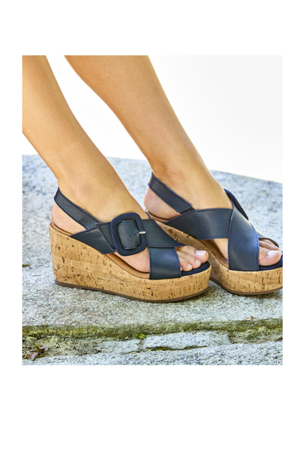 Dustin Sandal in Navy Leather