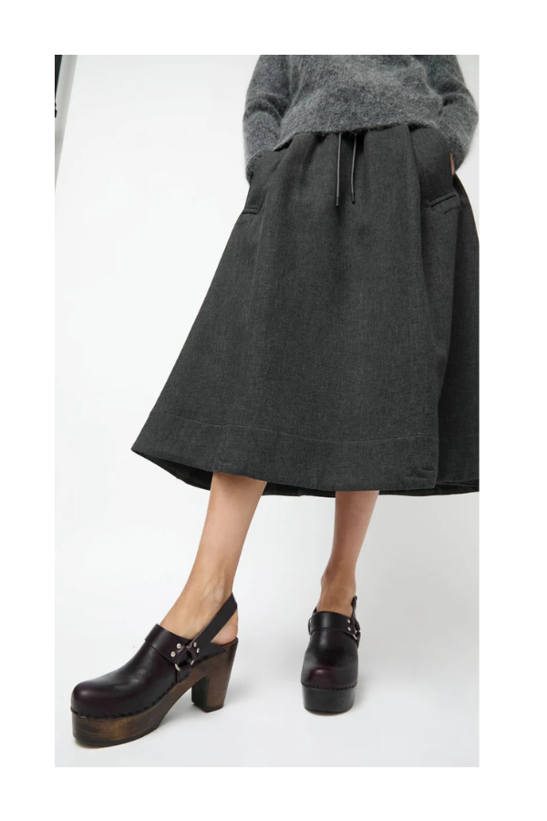 Hugo Clog on Platform in Black Cherry