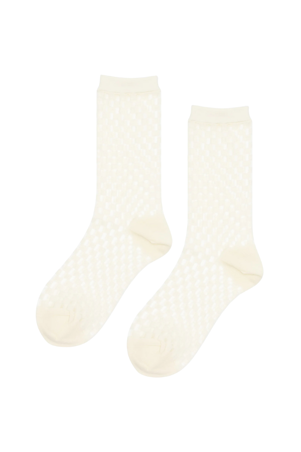 Anise Sheer Crew Sock in Ivory