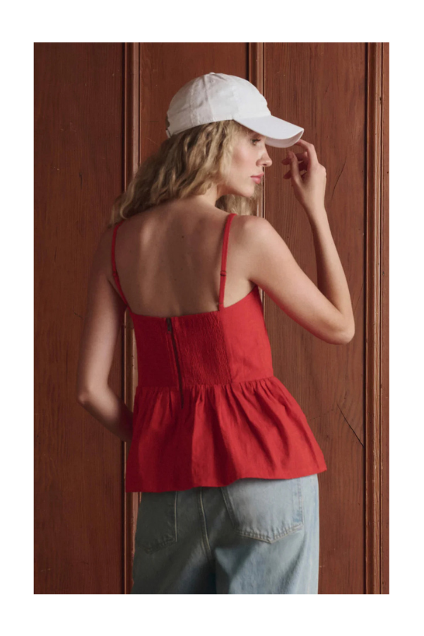 The Verse Top in Hot Red