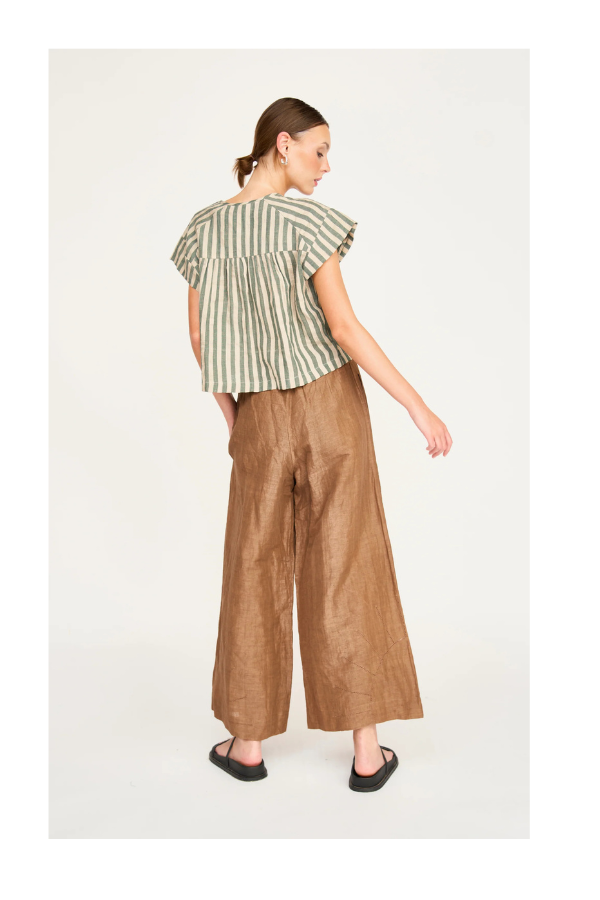 Mirth Pant in Brownie Linen