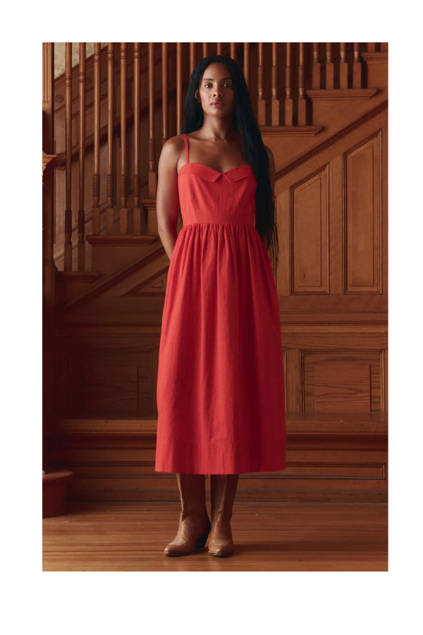 The Verse Dress in Hot Red